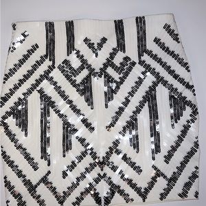 White Beaded skirt by Express